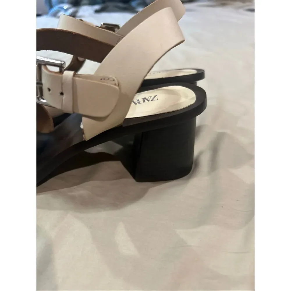 Zara Leather Cage Sandals - Picture 5 of 8